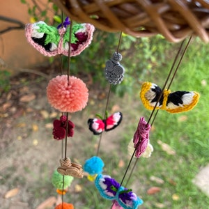 MB0194 Handmade Mobile Hanging for Home Decor, Mobiles,Baby mobile,Hanging colorful beads, boho mobile , Design cute Pom Pom decorate
