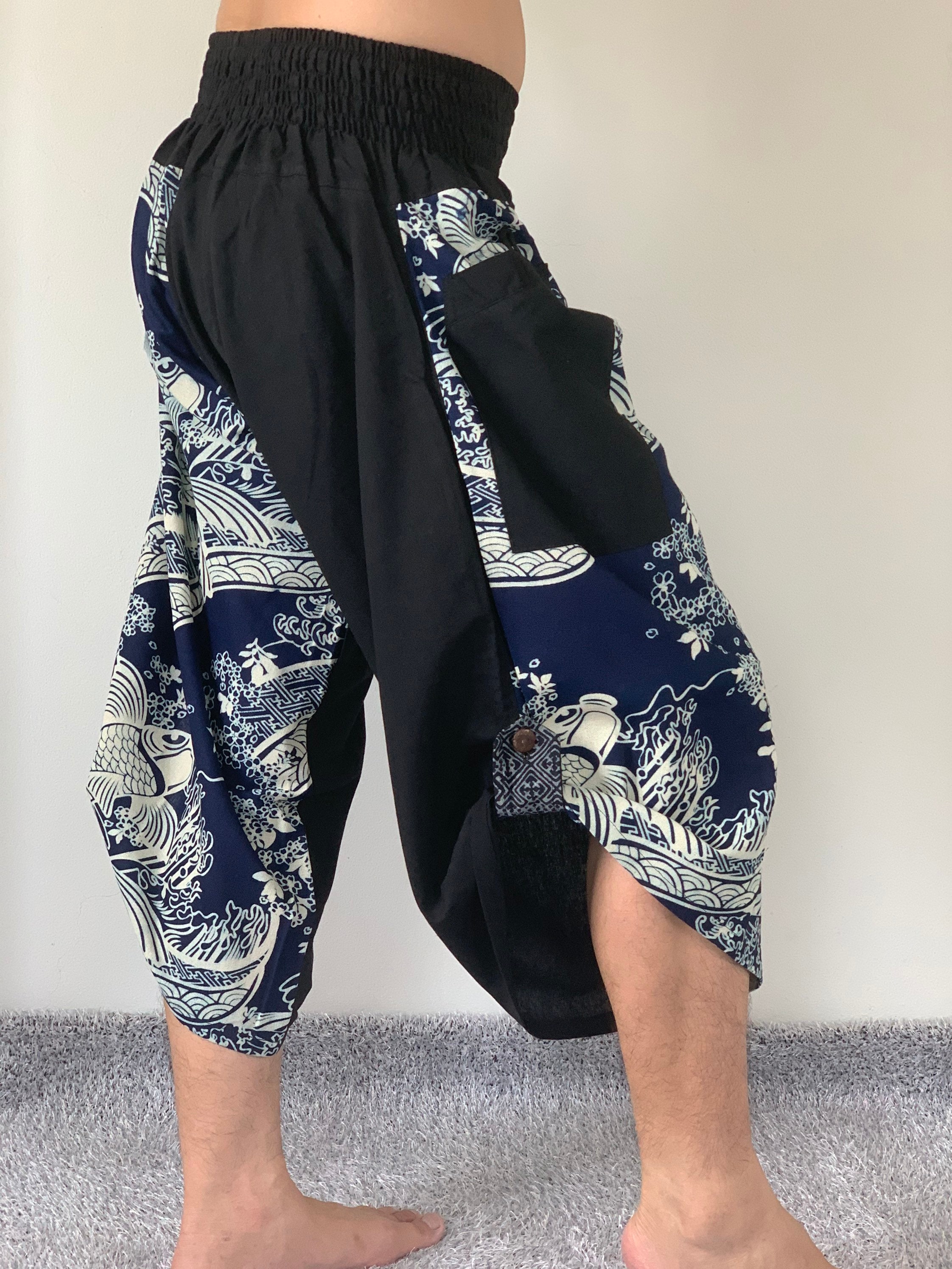 BT0235 Samurai Pants elsstic waist Samurai Pants Unisex Etsy