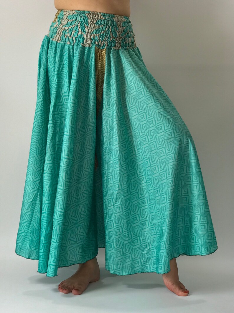 ID0306 Wide Leg Indian Silk Palazzo Pants gorgeous wide leg | Etsy