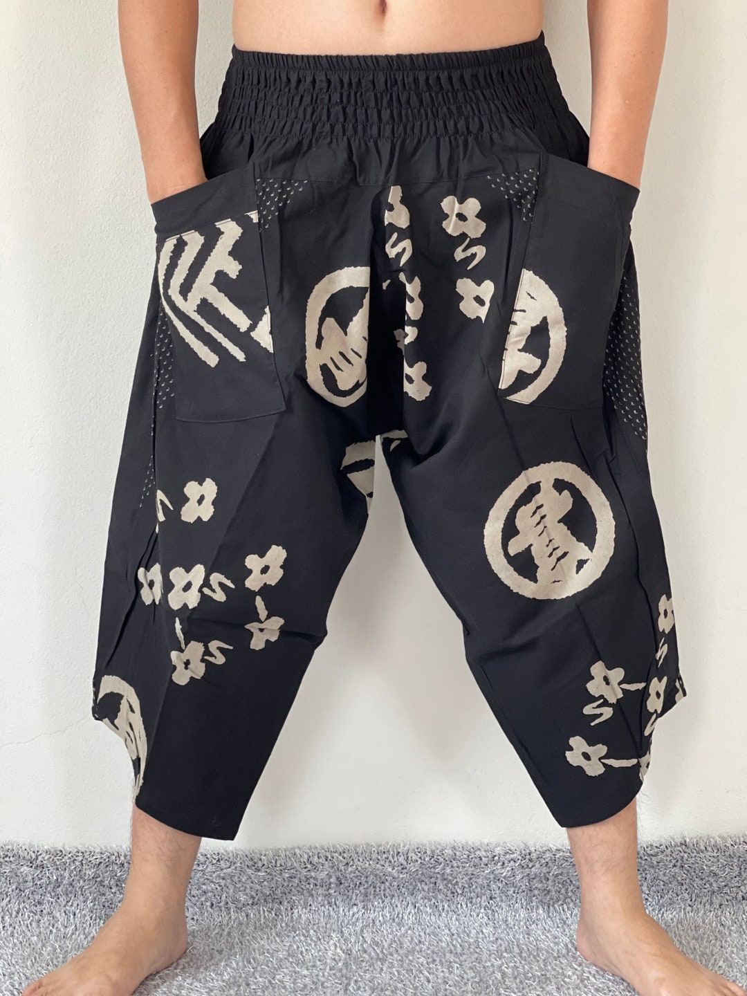 HC0110 Black and White Samurai Pants Harem Pants Have - Etsy