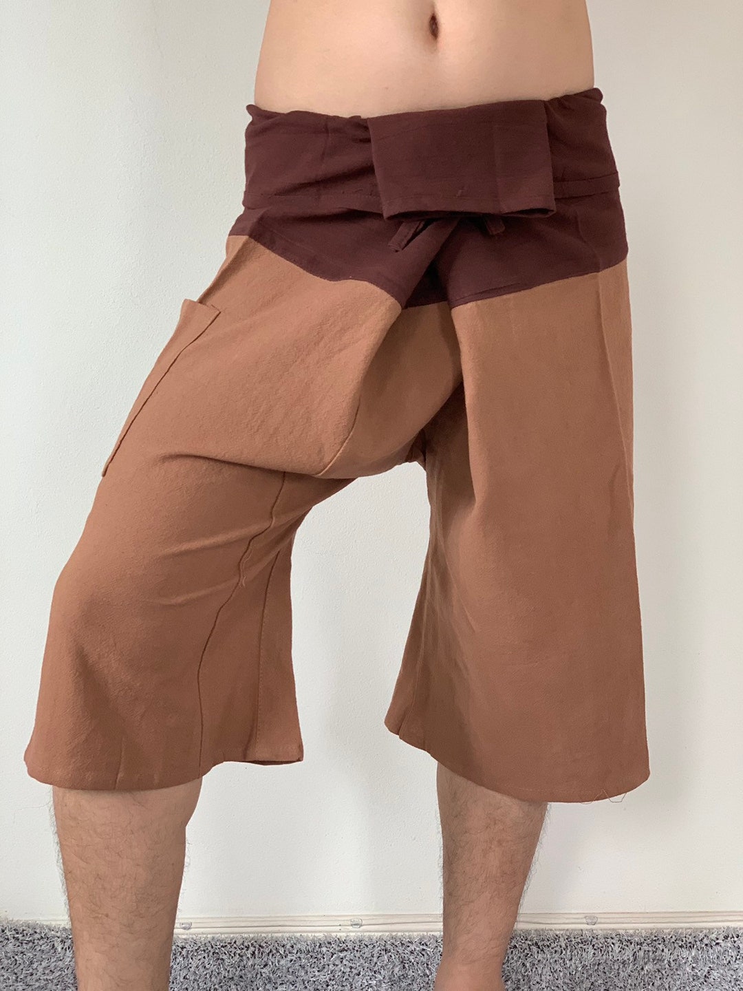 F30059 Pantalones de pescador tailandés Pantalones de pierna ancha