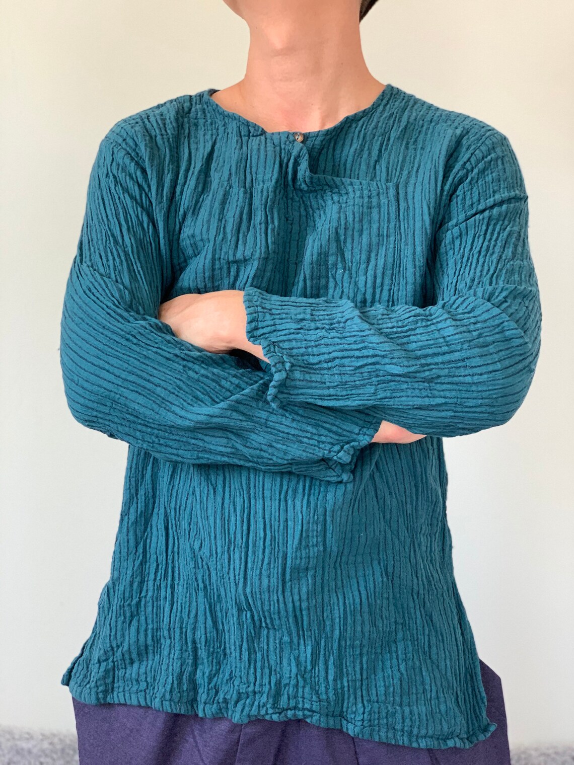 CG0304 Double gauze cotton Top Crinkle Cotton Tunic Long Etsy