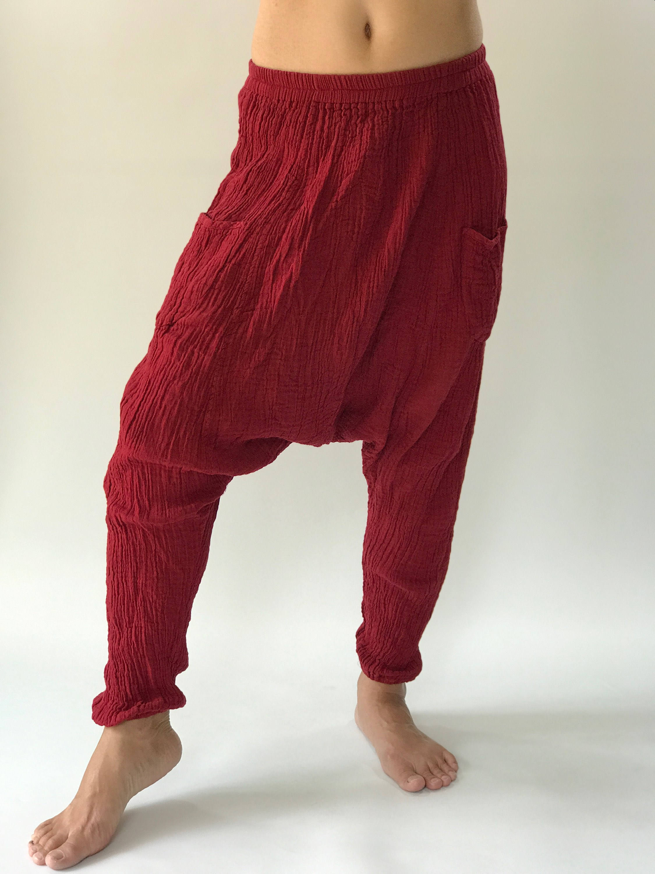 CG0226 Cotton Gauze Harem Pants Super Soft Baggy Unisex Harem Etsy