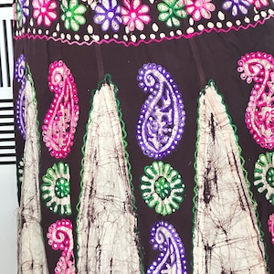 ID0212 Handstitch Indian Long Skirts for Women, Boho Indian Tie Dye Elastic Waist