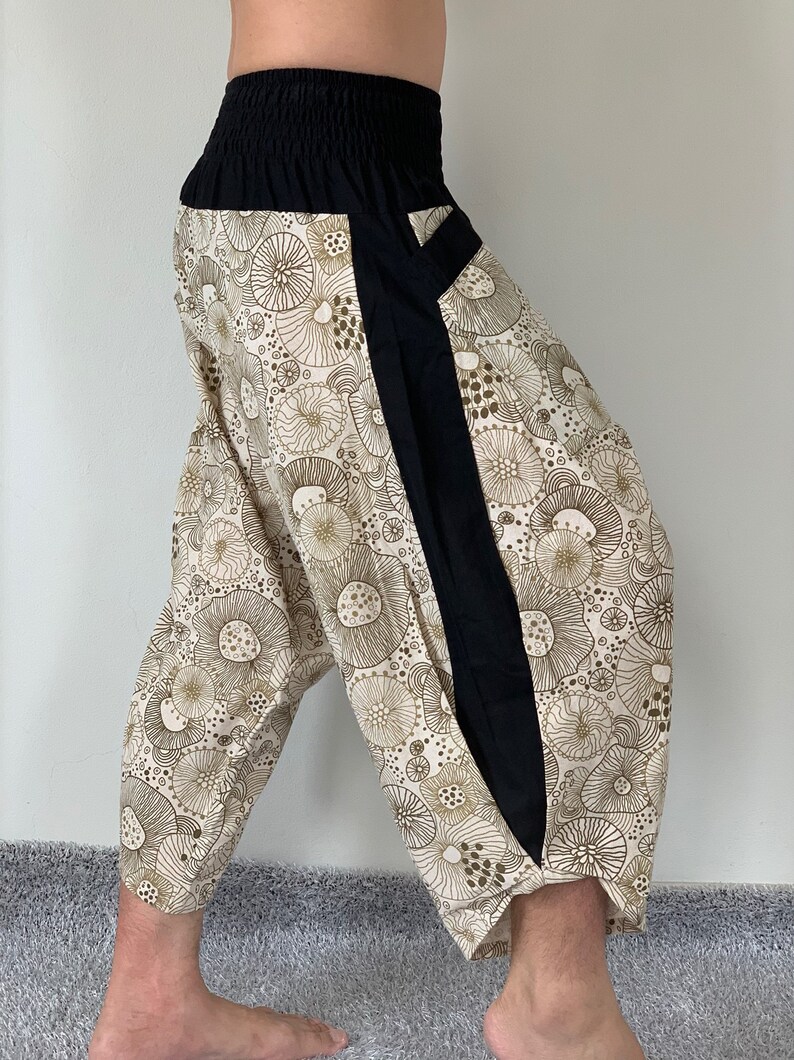 HC0609 Samurai Pants elsstic waist Samurai Pants Unisex | Etsy