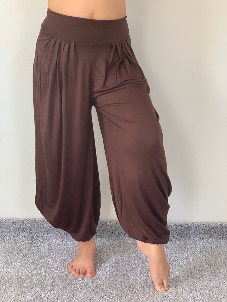 RY0002 Solid Brown Yoga Pants High Waist Etsy