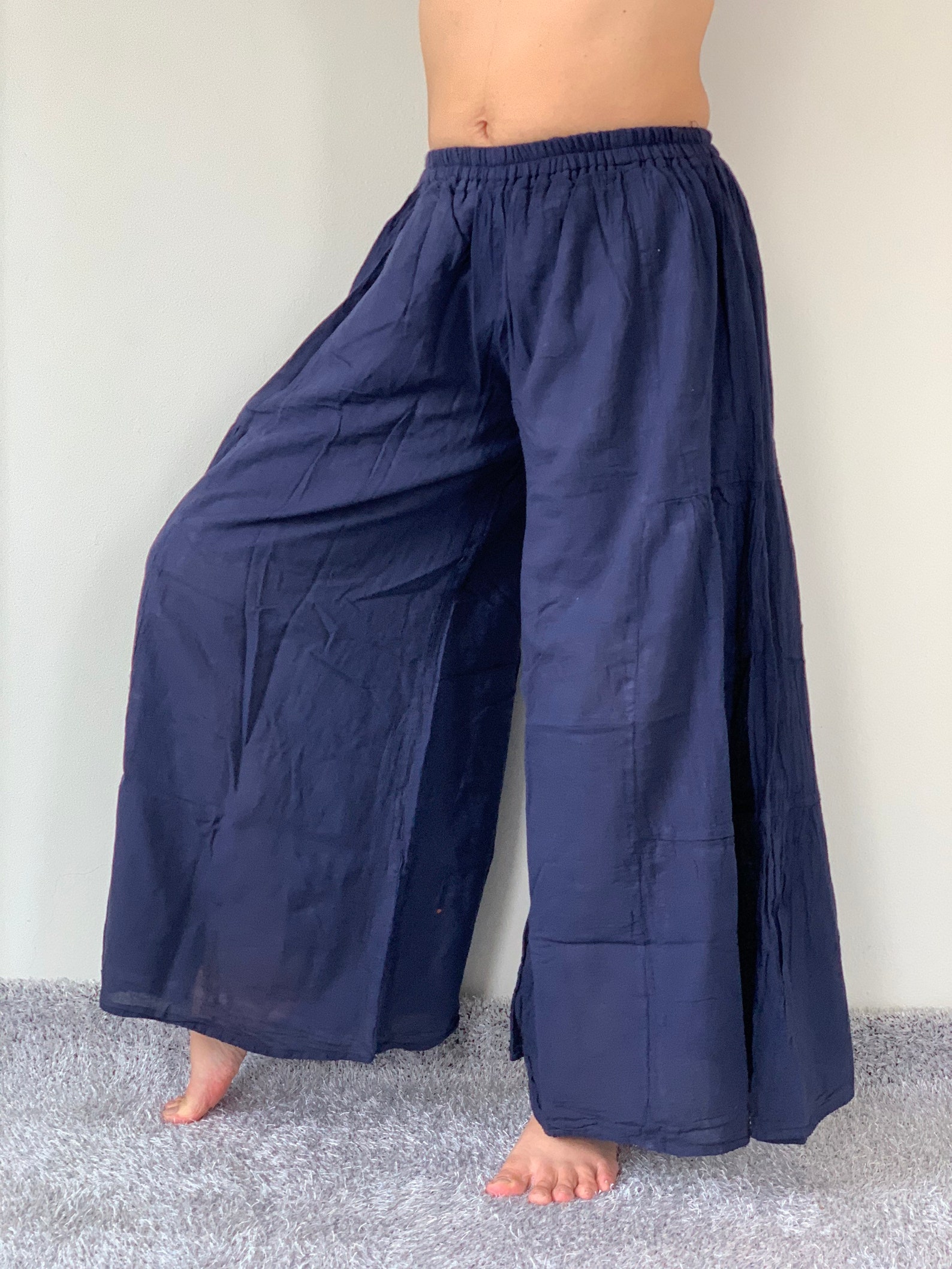 CG0016 wide leg Cotton Gauze lady Pants Super Soft. Gaucho Etsy