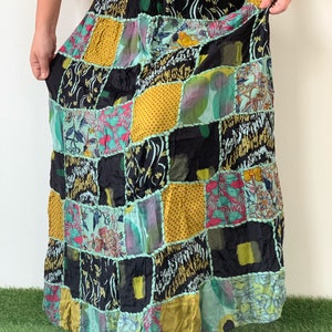 SK0805 Patchwork Bohemian Skirt. Long skirt, boho style, Beach Skirt