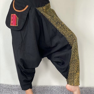 HR0138 Hilltribe Harem Pants Unisex Low Crotch Trousers
