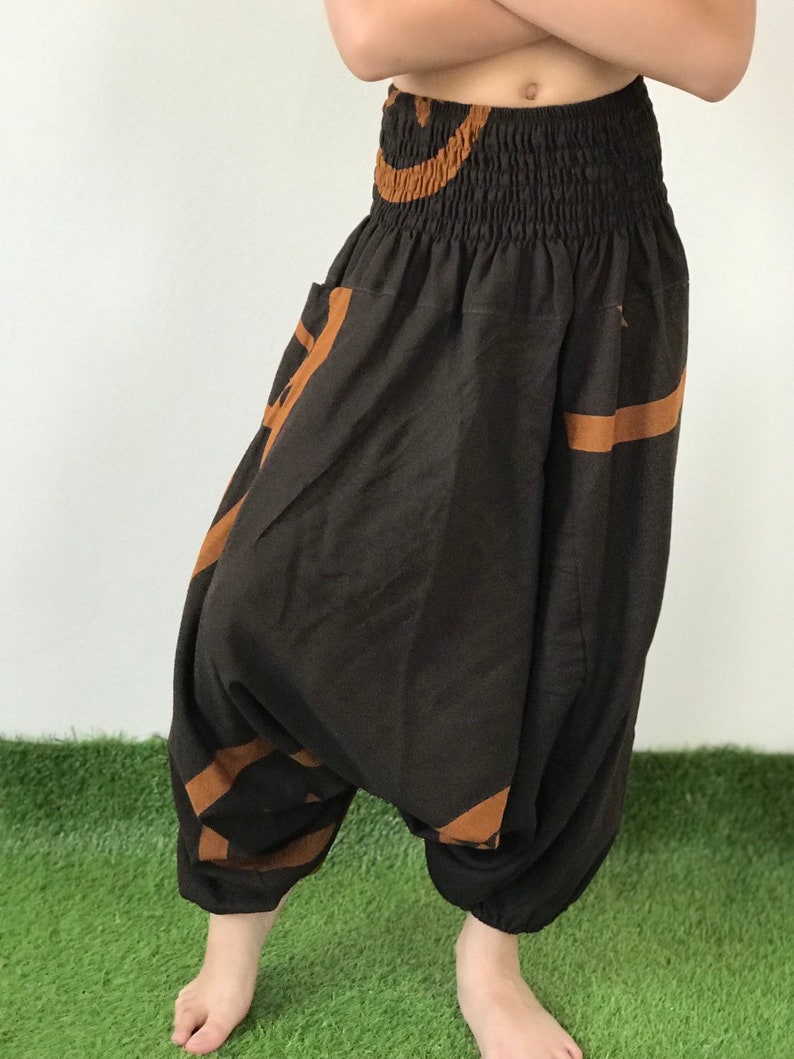 KD0305 Kids Samurai Pants Harem Pants Unisex Low Crotch Yoga Trousers,