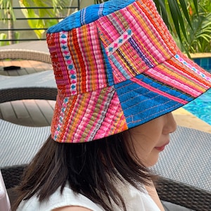H12 Unisex Funky Bucket Hat, Boho Hat, Floppy Hat, Thai Hat, Ethnic Hat, Tribal Hat
