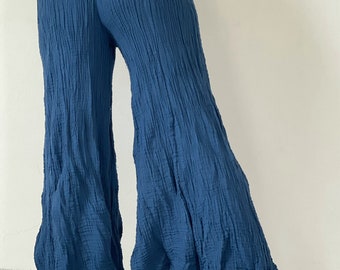 CG0482 Wide Leg Style Lady Pants with elastic waistband