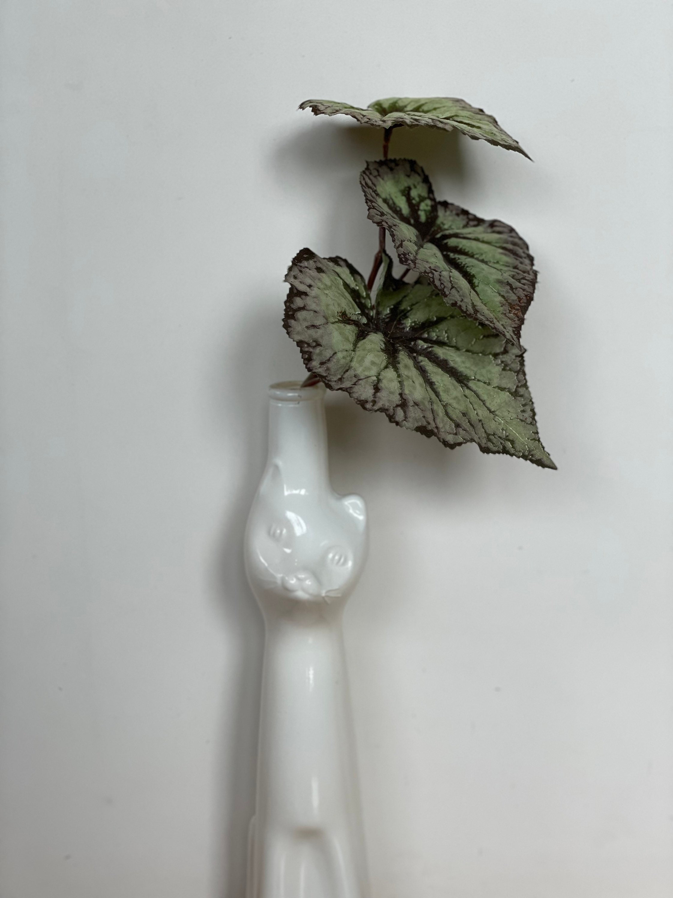 White Pottery Kitty Sculpture Vintage Art Artwork White Cat Bottle Feline Friend Gift Glazed Ceramic