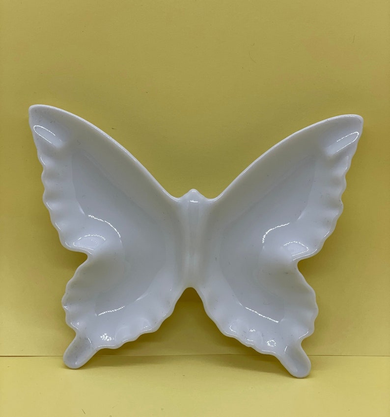 SET of 6 Butterfly Plate, Butterfly Ring Dish, Medium Size Dish, Butterfly Pottery, Glazed