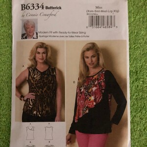 Uncut And Factory Fold Pattern B6334 By Connie Crawford Sizes XS To XL Misses&#39; Top Copyright 2016