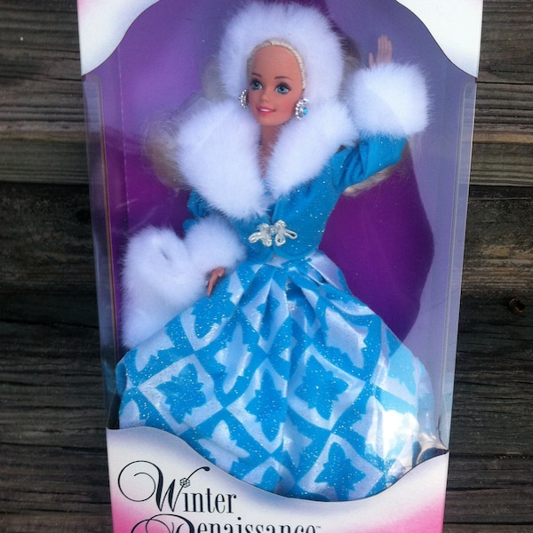 REDUCED Evening Elegace Series Special Edition Winter Renaissance Barbie Doll Dated 1996 Mattel 15570 Vintage Barbie And Accessories NRFB