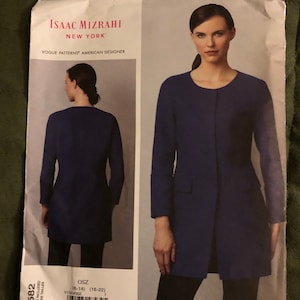Uncut Factory Fold Vogue Isaac Mizrahi New York V1582 Vogue Patterns American Designer All Size 6 8 10 12 14 16 18 20 22 Easy Misses&#39; Jacket