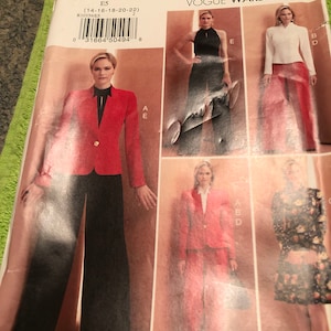 Uncut Factory Fold Pattern Vogue R10339 Vogue Wardrobe Sizes 14 16 18 20 22 Easy Misses Jacket Top Dress Pants And Jumpsuit Copyright 2018