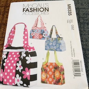 UNCUT FACTORY Folded McCall&#39;s Pattern M6335 McCall&#39;s Fashion Purses Bags Totes Do It Yourself DIY