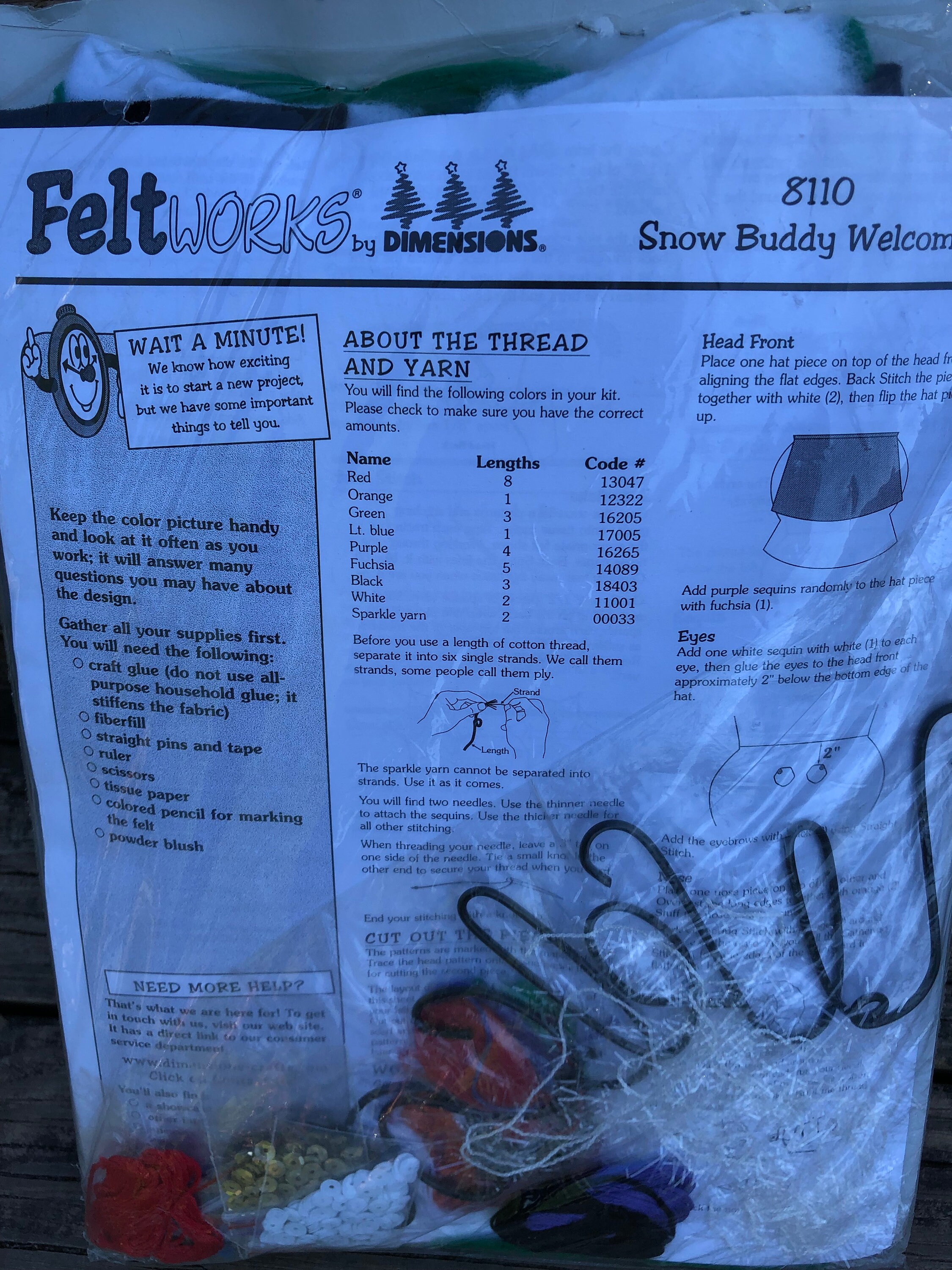 Felt Works By Dimensions 8110 Snow Buddy Designed By Etsy