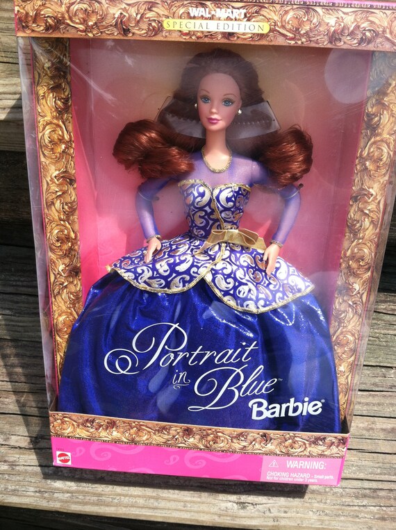 portrait in blue barbie