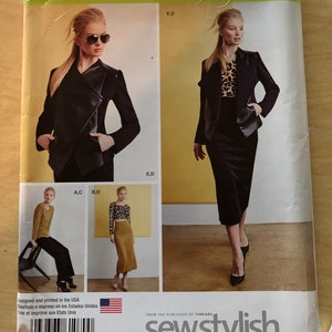Uncut Factory Fold Sewing Pattern Simplicity 1070 Sizes 12 14 16 18 20 Misses&#39; Knit Top In Two Lengths Skirt Pants Jacket Copyright 2015