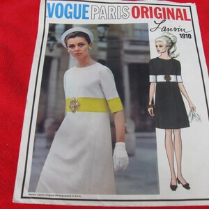 SALE Vintage Vogue Paris Original Lanvin Pattern 1910 Size 14 Jeanne Lanvin Original A-Line Dress Loose-Fitting Dress Misses&#39;