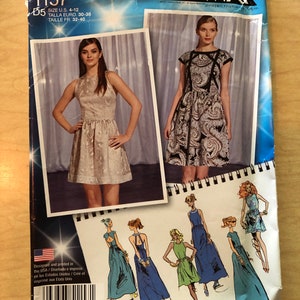 Uncut Factory Folded Sewing Pattern Simplicity 1157 Sizes 4 6 8 10 12 Project Runway Misses&#39; Dress In Three Lengths With Bodice Variations