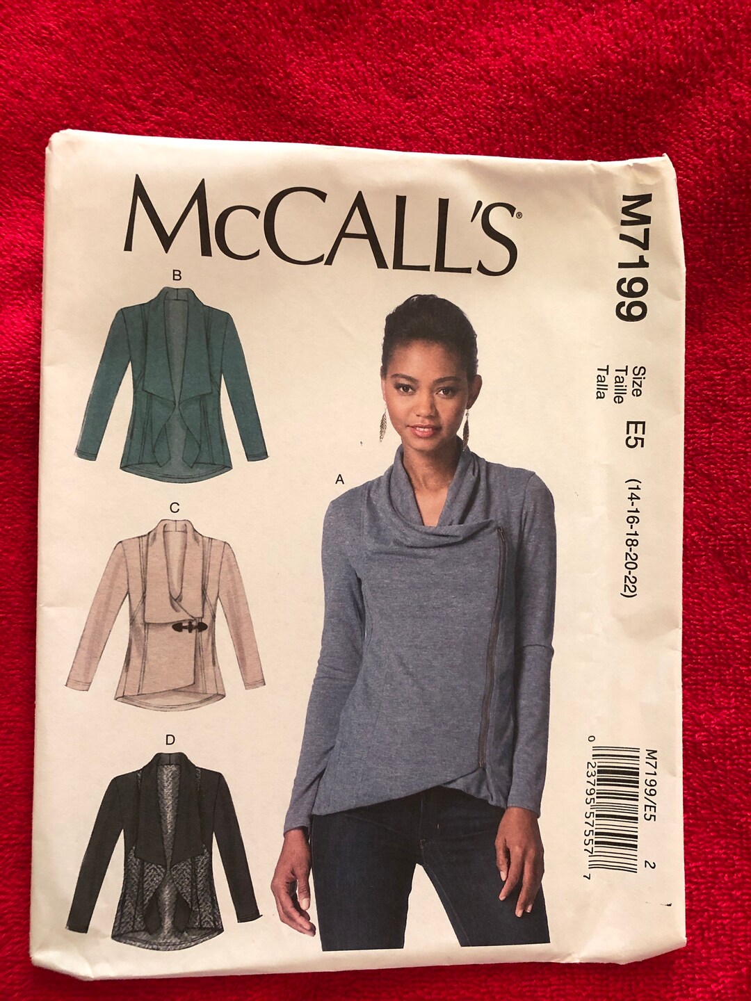 Uncut Factory Folded Sewing Pattern Mccall's M7199 Sizes 14 16 18 20 22 ...