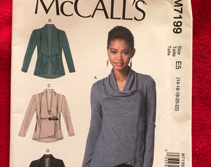 Uncut Factory Folded Sewing Pattern Mccall's M7199 Sizes 14 16 18 20 22 ...