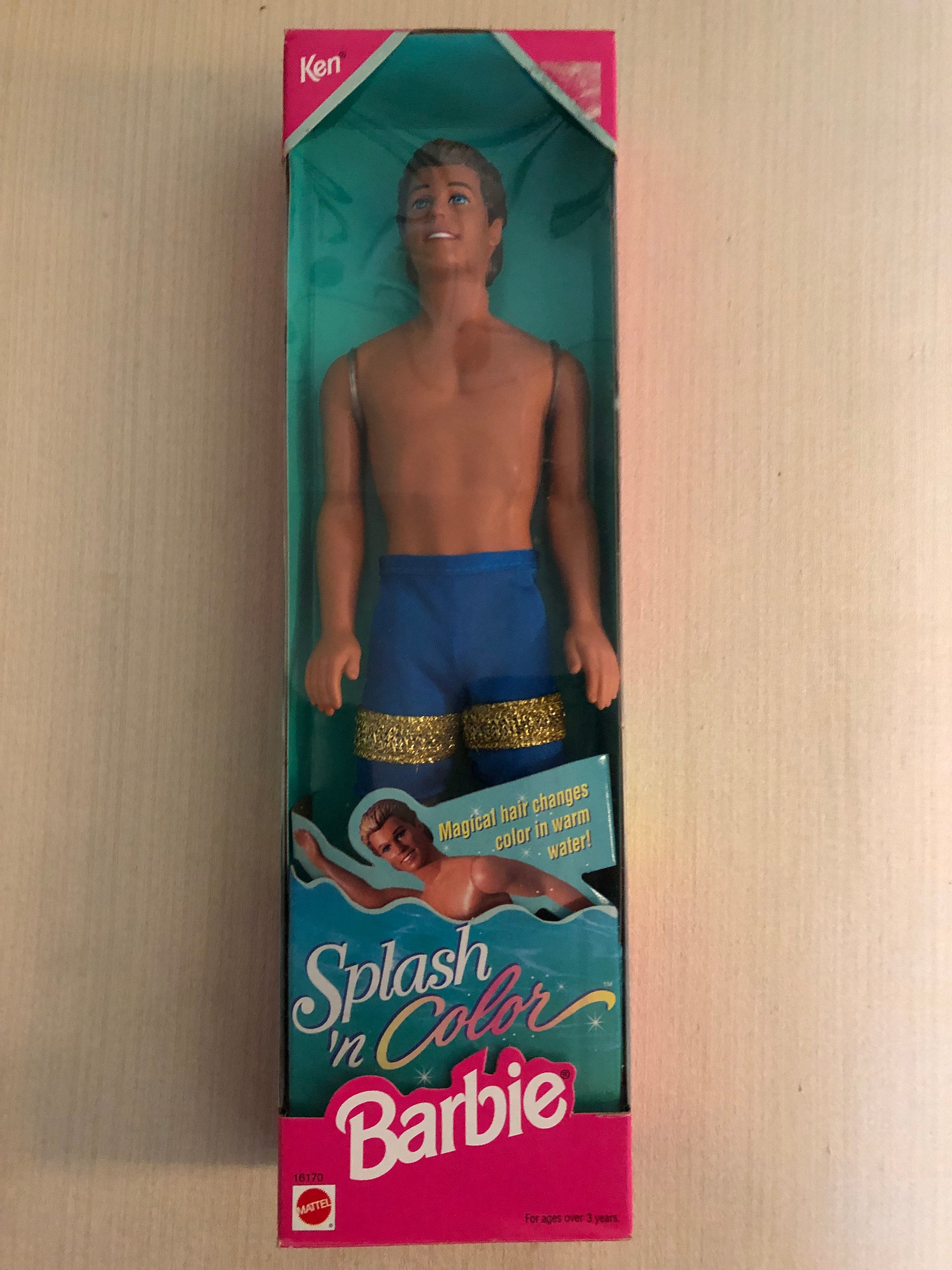 Vintage 1990s Mattel 16170 Splash 'n Color Ken Magical Hair Vintage 1990s Mattel 16170 Splash 'n Color Ken Magical Hair