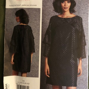 Uncut Factory Fold Vogue Sewing Pattern V1601 Isaac Mizrahi New York American Designer Sizes 14 16 18 20 22 Misses Dress Copyright 2018 Easy