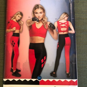 Uncut Factory Fold Sewing Pattern Simplicity D0949 Size XS To XL Misses Knit & Sports Bra Sizes 30A To 44G Knit Top And Leggings