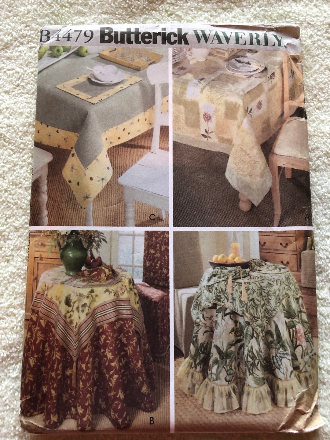 Uncut Factory Fold Sewing Pattern Butterick B4479 Waverly Four Table