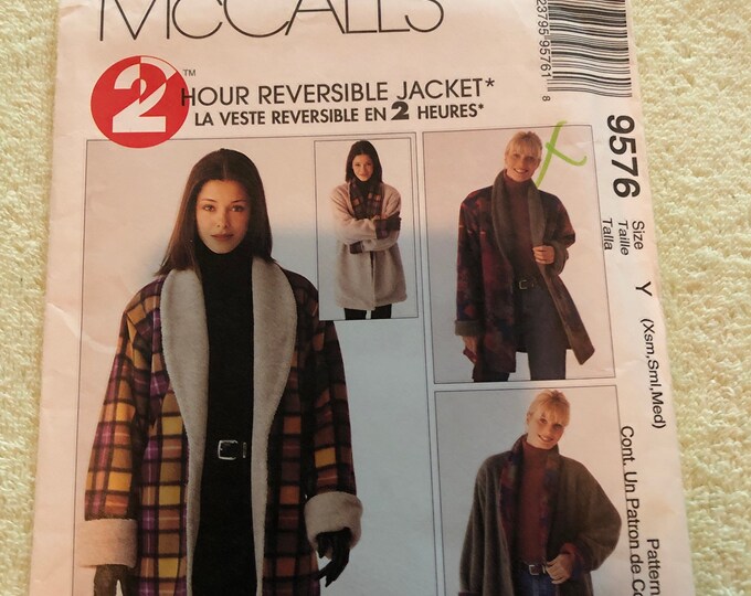 Uncut Factory Folded Sewing Pattern Mccall's 9576 Sizes Xsm Sml Med ...
