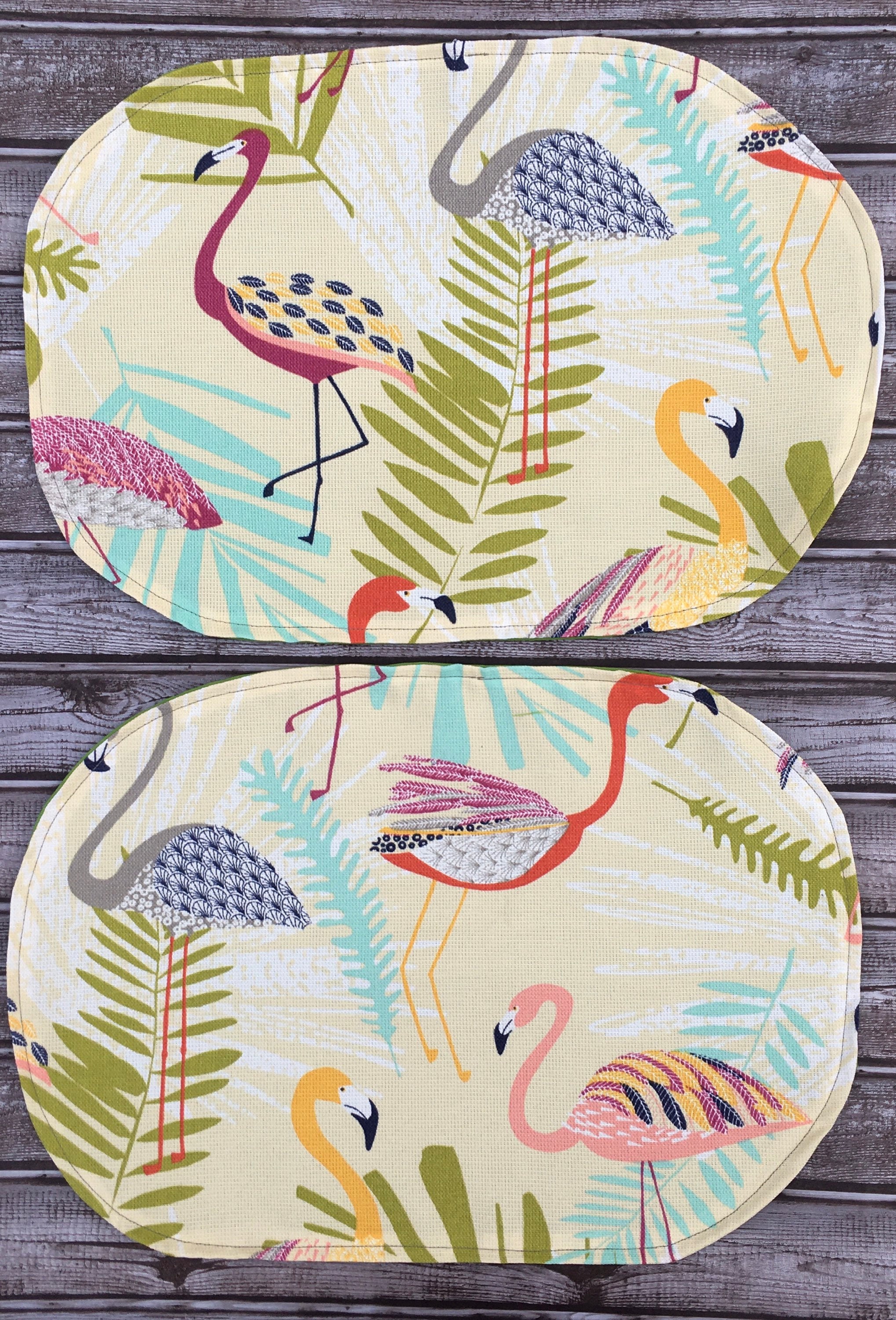 Set of Funky Flamingo Placemats Beach Etsy