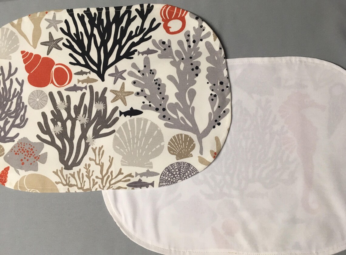 Set von 2 Strand Platzsets Rotes und Graues Korallenriff | Etsy