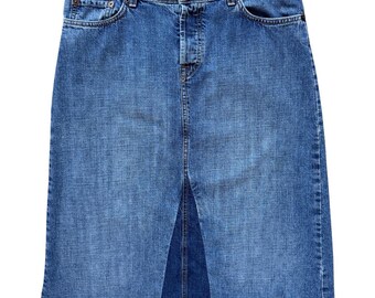 Y2K Vintage Lucky Brand Distressed Denim Skirt 2000s - Large