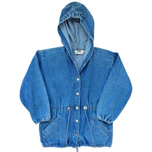 Vintage Reitman&#39;s Pop Express Hooded Denim Jacket | 1990s | Small-Medium