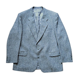 Vintage donkergrijze gemêleerde wollen blazer voor heren | Jaren &#39;70-&#39;80 | Extra groot