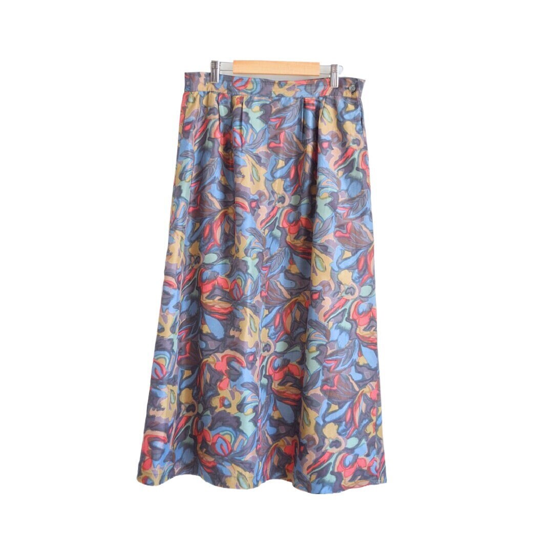Vintage 70s Abstract Print Skirt 8 main image 1