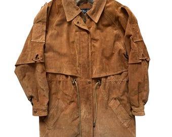 70s-80s Vintage Cosa Nova Rust Suede Coat - Medium