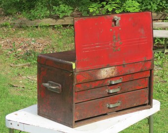Great Vintage Metal Craftsman Tool Box Etsy