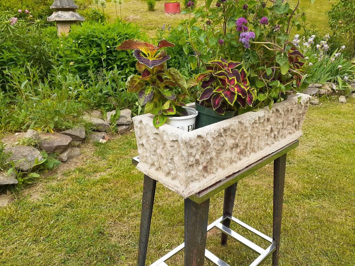 Vintage Concrete Planter Great Garden Decor Etsy