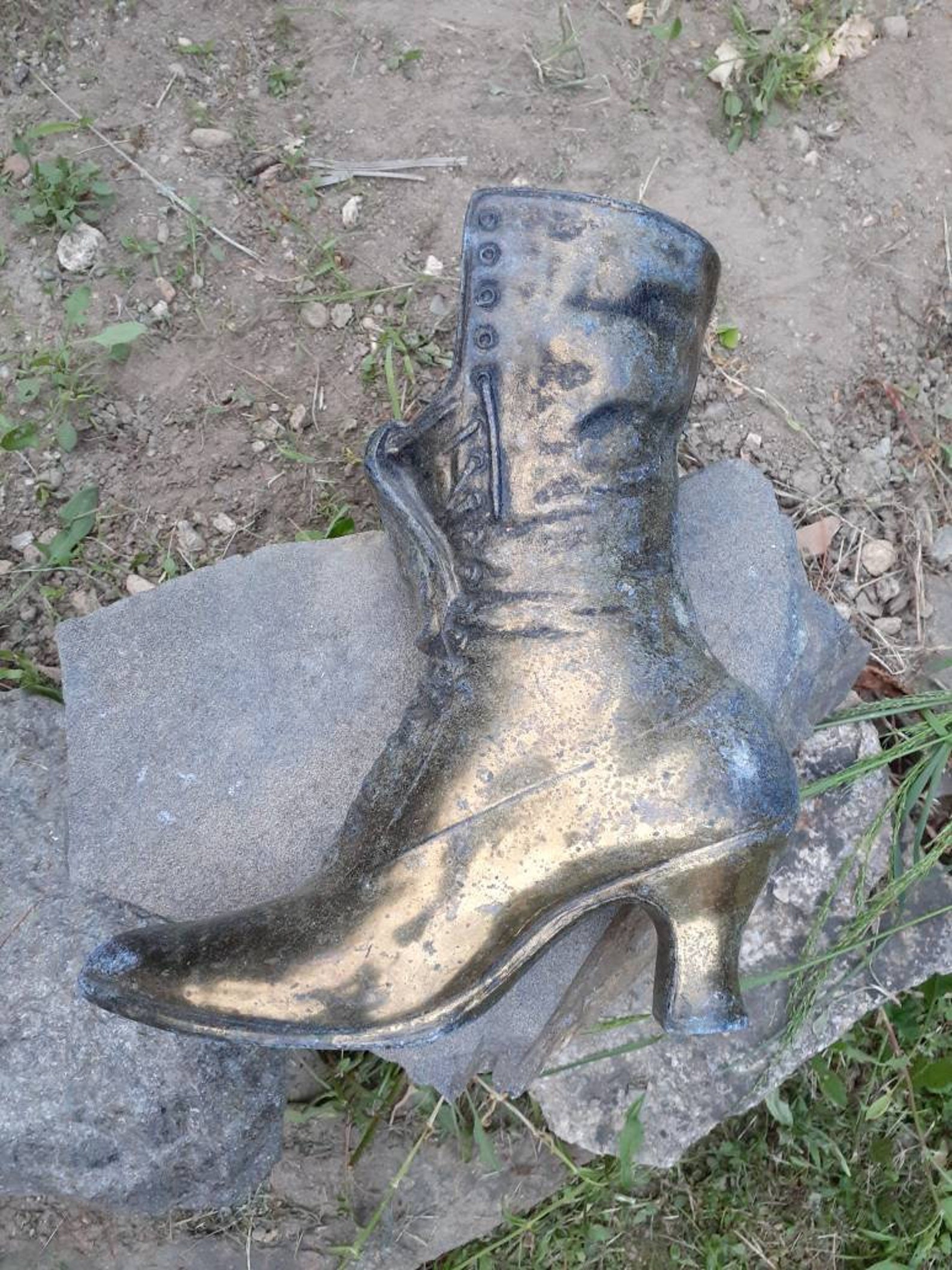 Vintage Elegant Ladies Brass High Heel Shoe Statue with Patina Etsy
