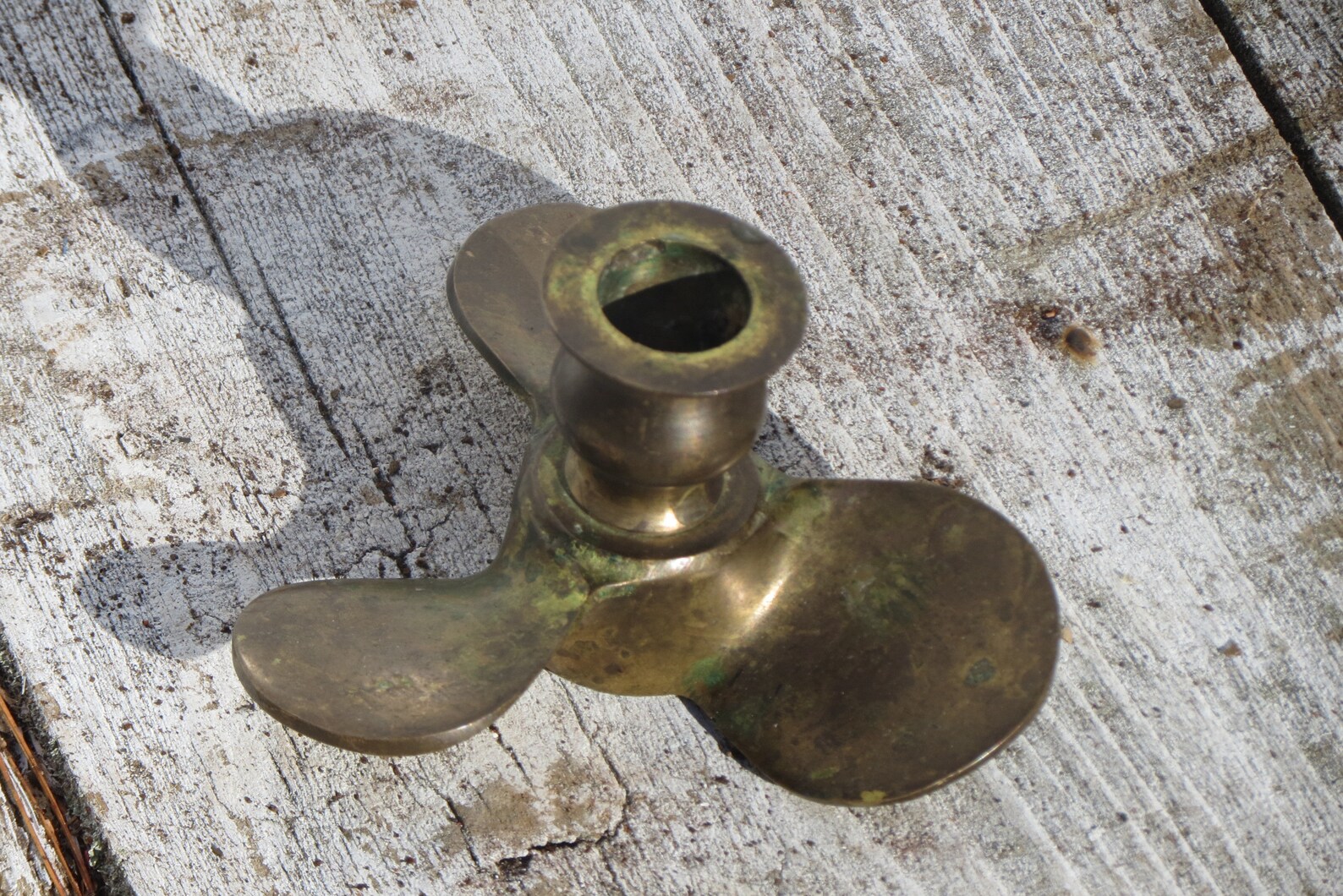 Brass Propeller Candle Holder Vintage Nautical Home Decor Etsy