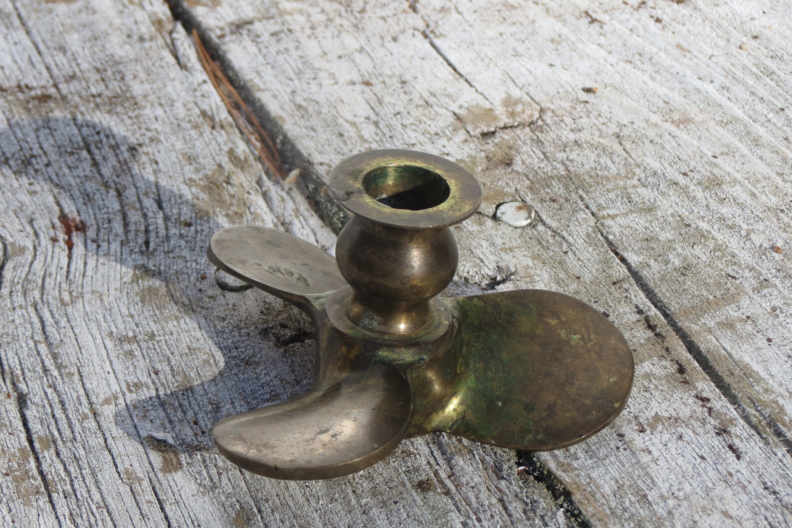 Brass Propeller Candle Holder Vintage Nautical Home Decor Etsy