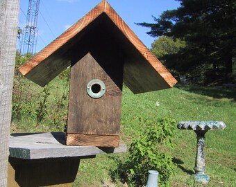 Rustic Repurposed Recycled Salvaged Barnboard Birdhouse