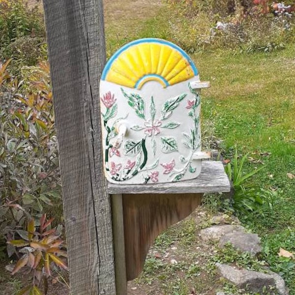 Vintage Painted Cast Iron Stove Door Salvaged Repurpose Old Barn Treasures