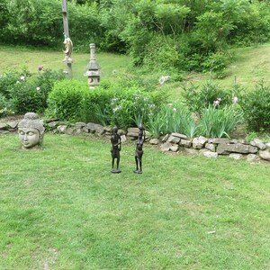 Large Carved Pair of Wooden African Statues